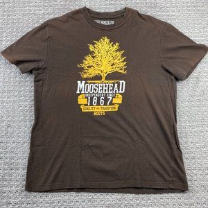 Roots 73 Moosehead Shirt Men Medium M Brown Graphic T-Shirt Casual Streetwear